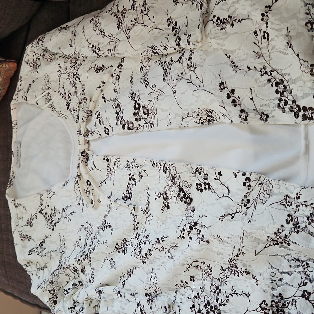 C&A Black And White Blouse Size UK18